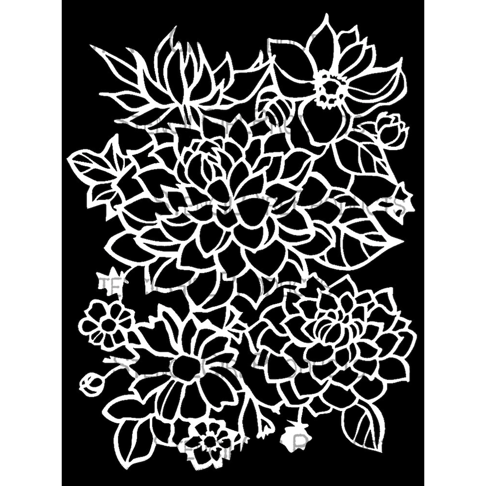 StencilGirl Dahlias Large Stencil ll1085