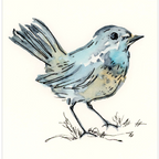 StencilGirl Evans Bird Stencil sa1022 blue