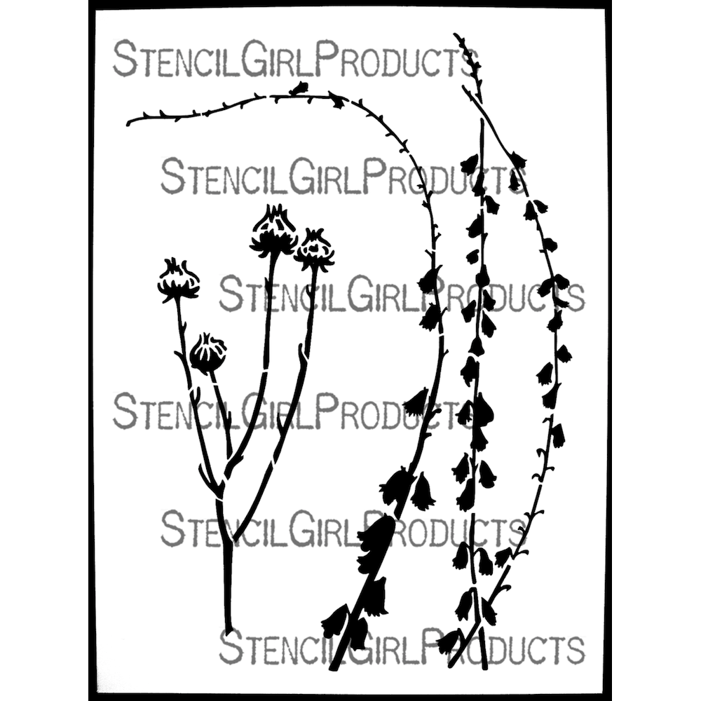 StencilGirl Fading Blooms Stencil ll1066