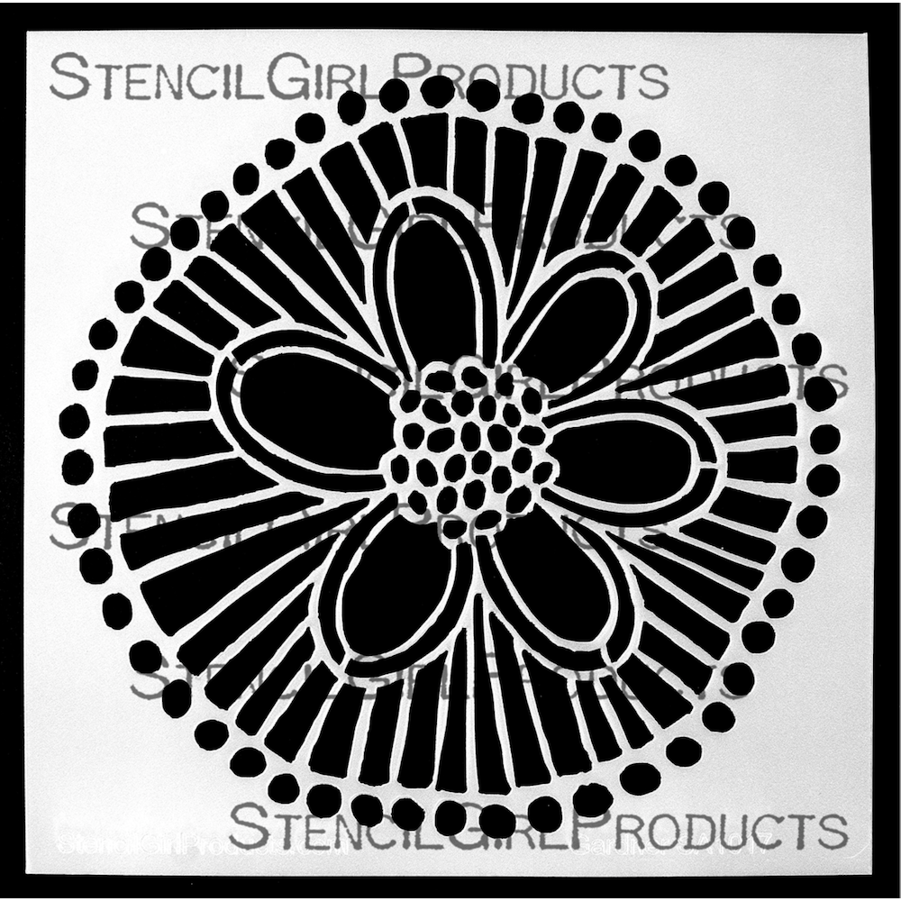 StencilGirl Folksy Flower Stencil sa1017