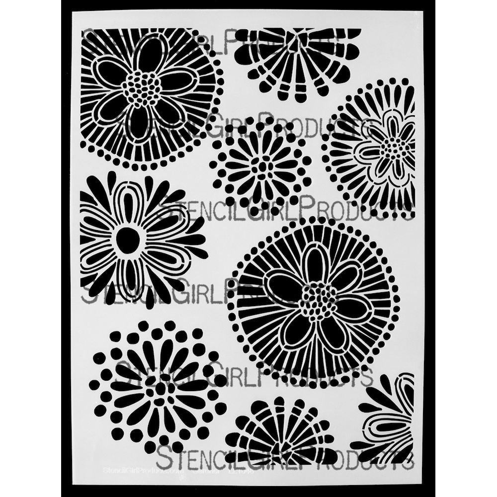 StencilGirl Folksy Rounds Stencil ll1048