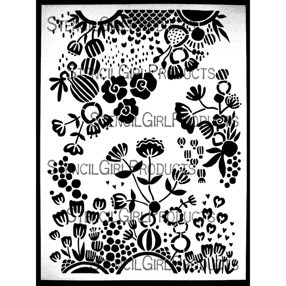 StencilGirl Garden Joy Large Stencil ll1035