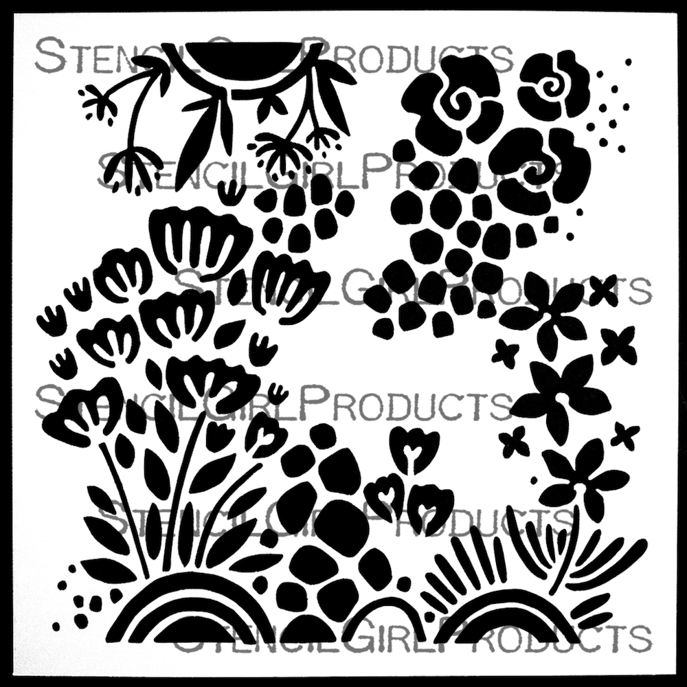 StencilGirl Garden Joy Small Stencil sa1004