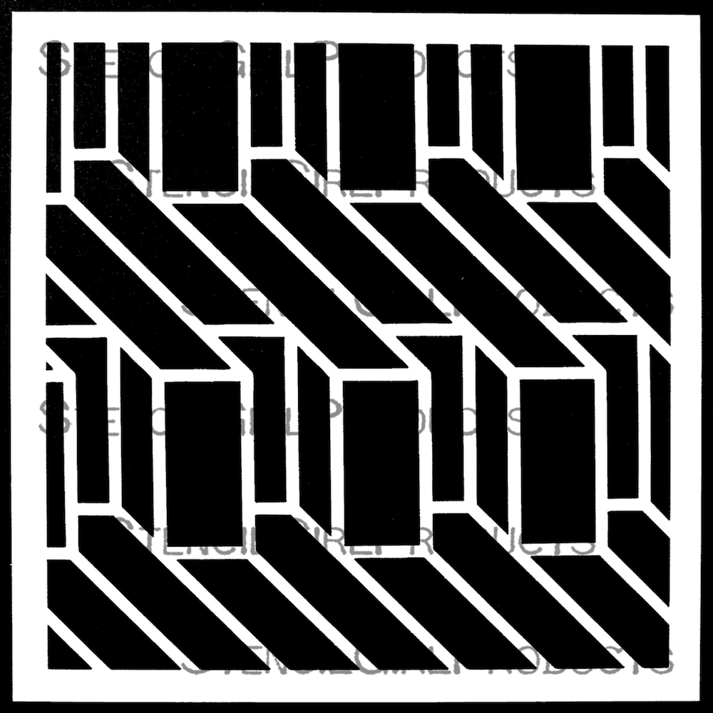 StencilGirl Hex Cube Stencil sa1036