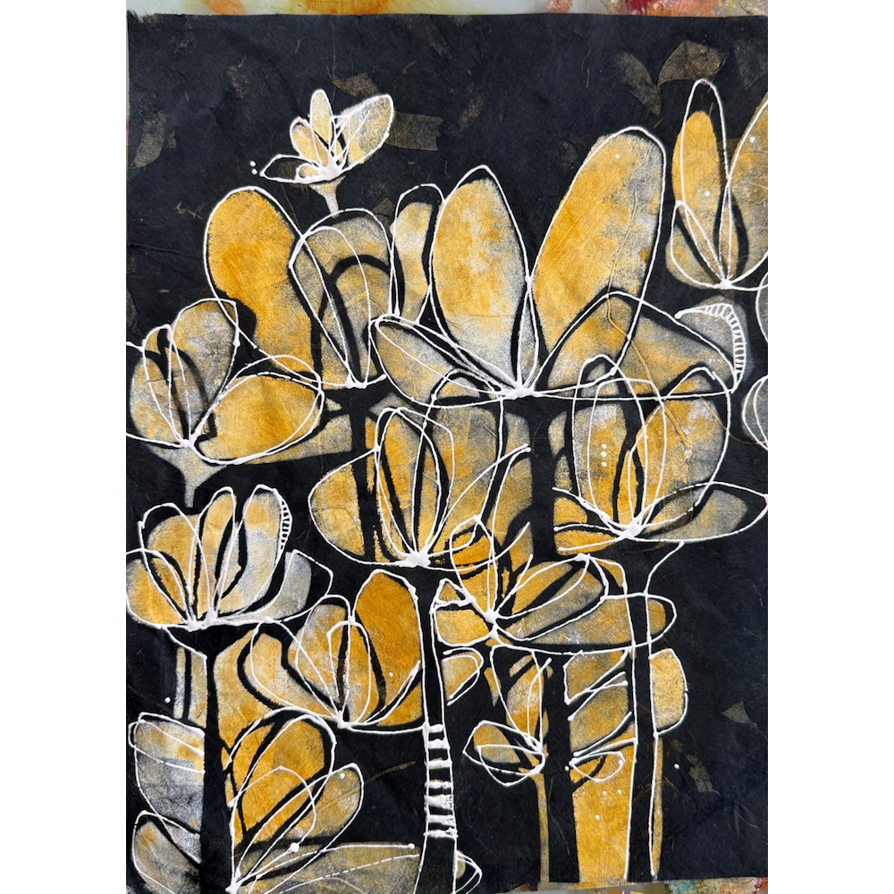 StencilGirl Imagined Florals Stencil ll1050 yellow