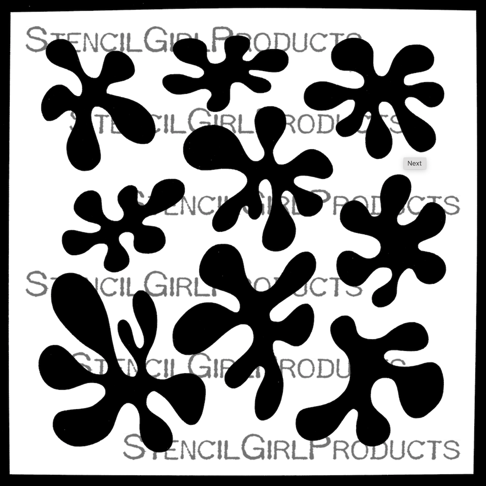 StencilGirl Mid-Century Organic Shapes Stencil sa1020