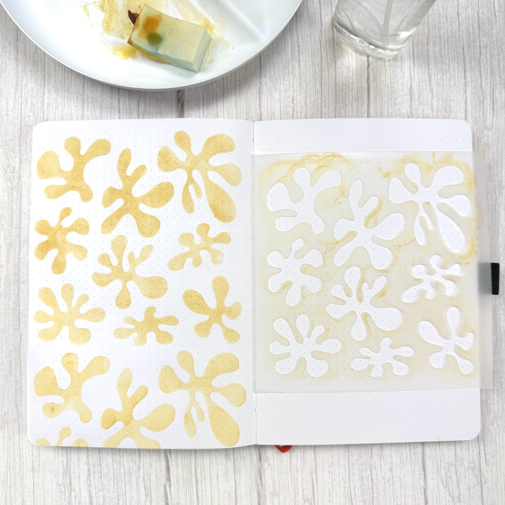 StencilGirl Mid-Century Organic Shapes Stencil sa1020 yellow