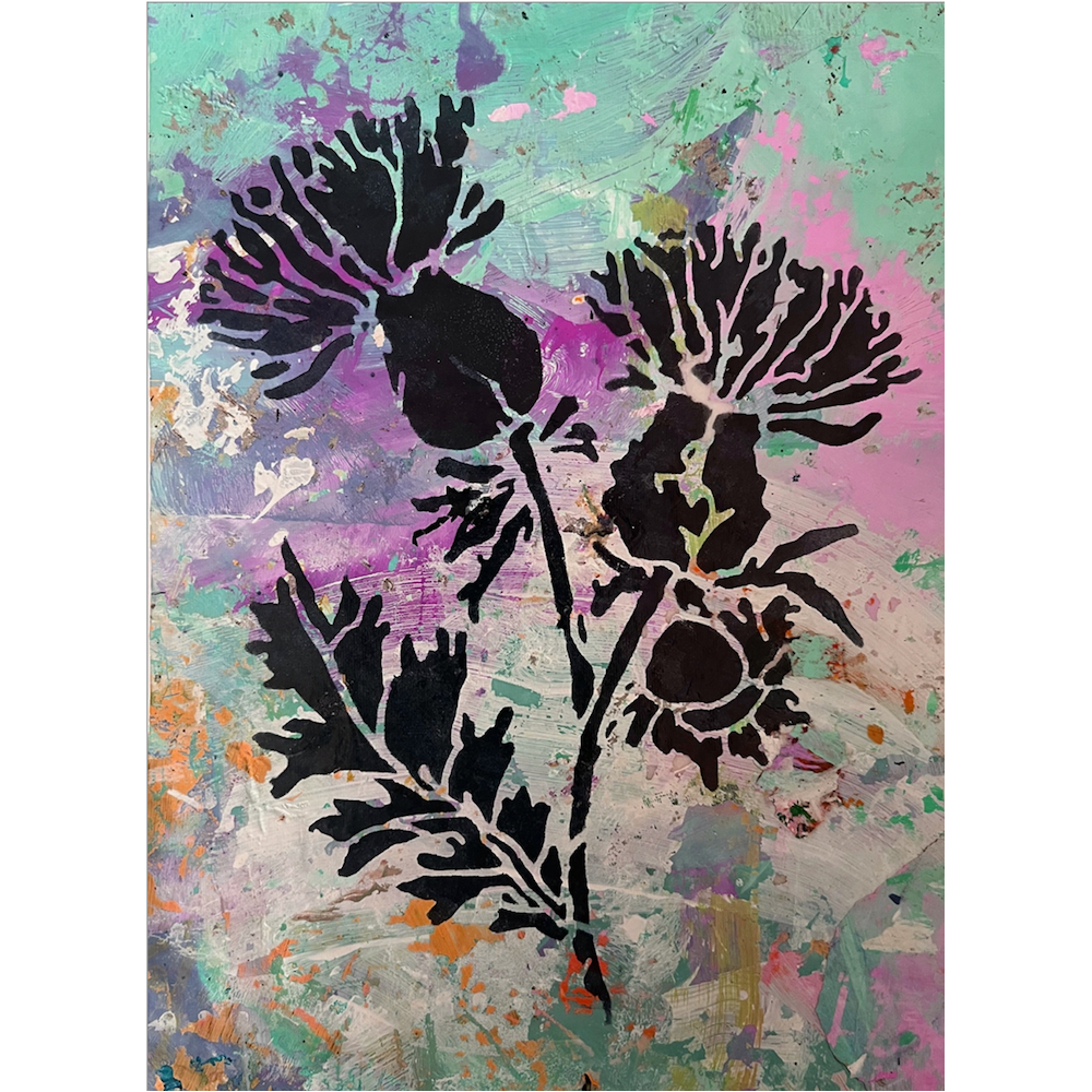 StencilGirl Milk Thistle Stencil sa1015 flower