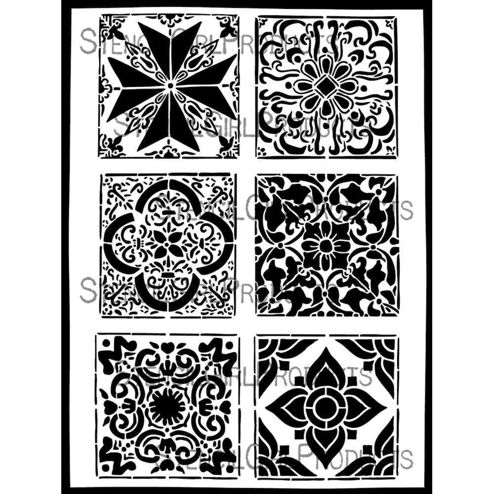 StencilGirl Portugal Tiles Stencil ll1077