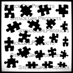 StencilGirl Puzzle Pieces Stencil sa1016