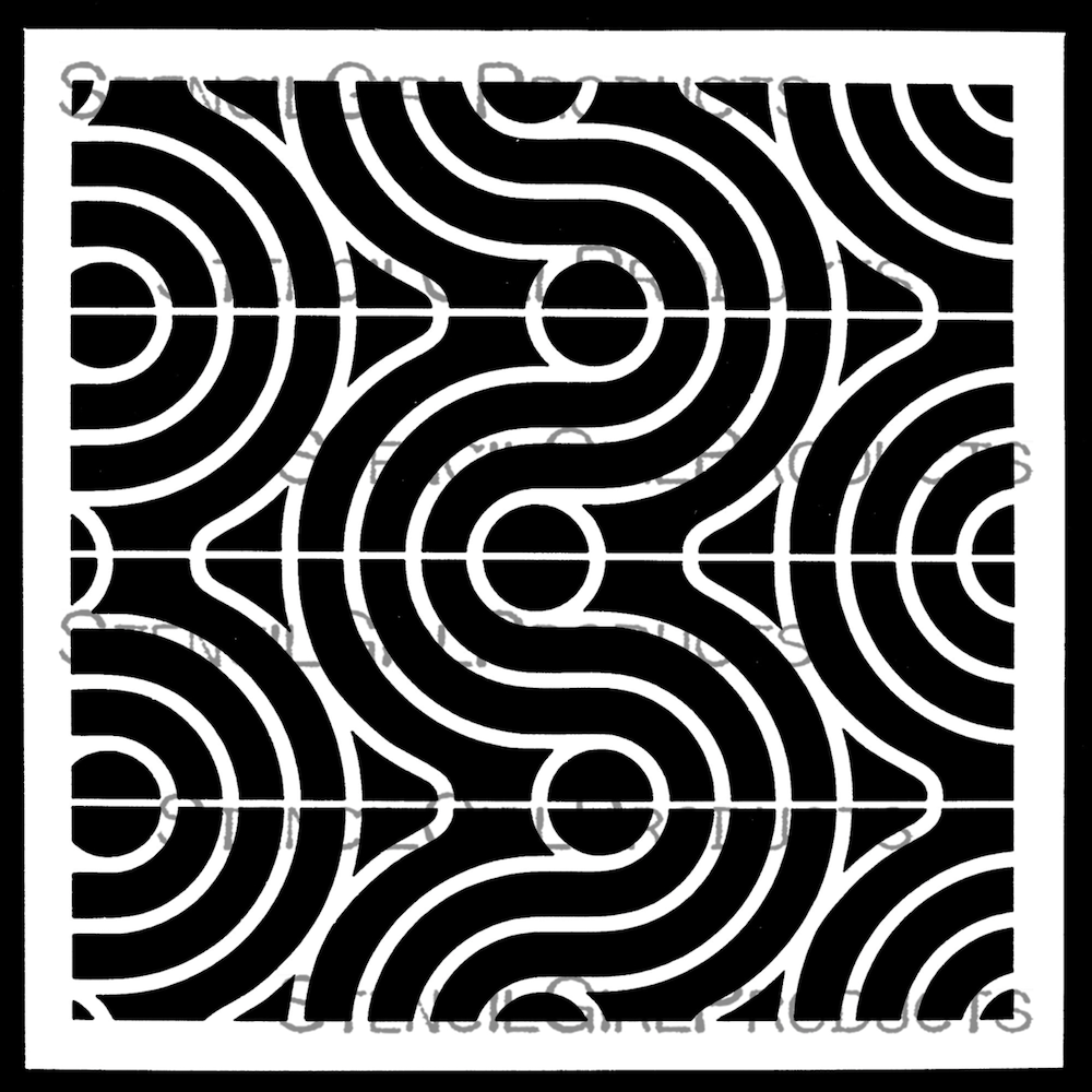 StencilGirl Retro Wave Stencil sa1034