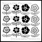 StencilGirl Stitched Garden Stencil sa1044