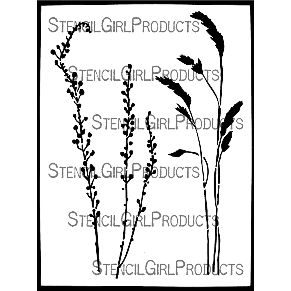 StencilGirl Whispering Grasses Stencil ll1067