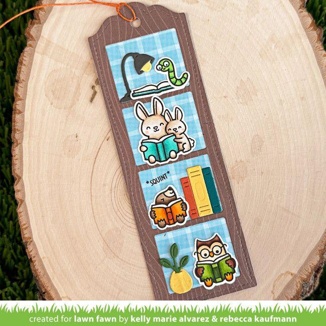 Lawn Fawn Little Woodland Library Add-On Stamps Dies Coloring Stencil squint