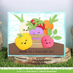Lawn Fawn Cloud Background: Landscape Hot Foil Plate lf3388 Veggie Happy