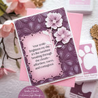 Simon Says Stamp Embossing Folder Stitched Flowers sf497 STAMPtember Your Smile Card