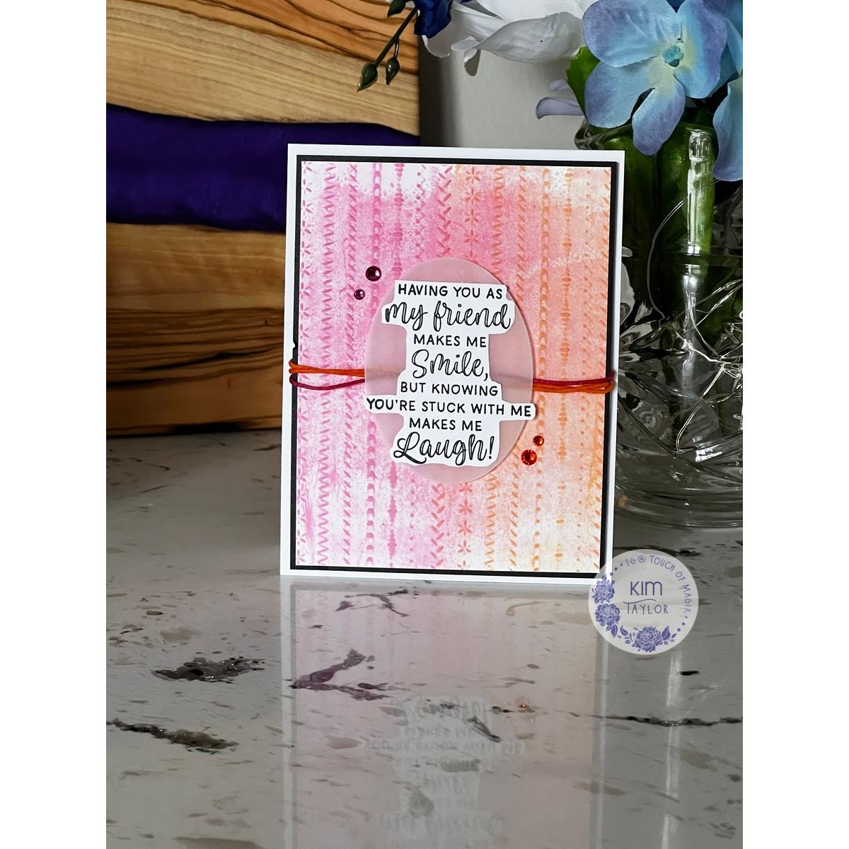 Simon Says Stamp Embossing Folder Stitching Sampler sf545 Beautiful Moments Friend Card