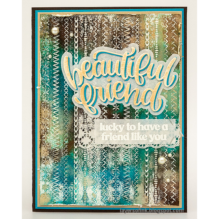 Simon Says Stamp Embossing Folder Stitching Sampler sf545 Beautiful Moments Friend Card | color-code:ALT02