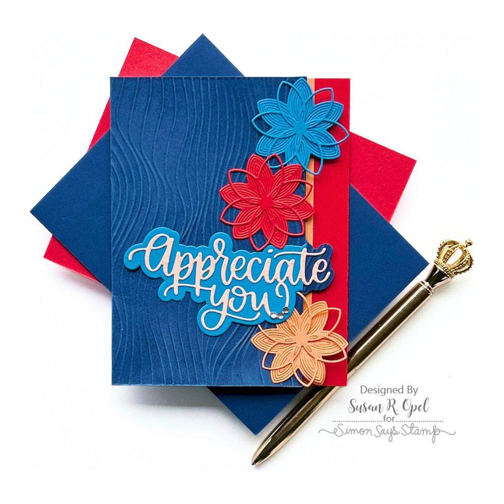 Simon Says Stamp Embossing Folder Streaming sf406 Be Bold Appreciate You Card