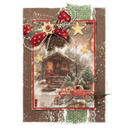 Studio Light Cottage Christmas Die-Cut Paper Pad sl-cc-dcpp483 cabin in woods red truck with presents card