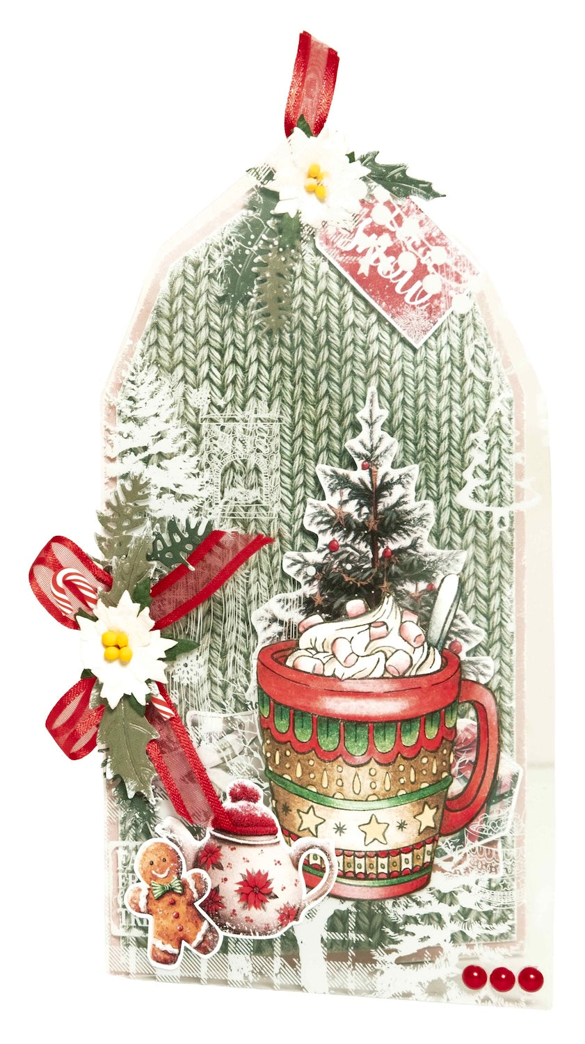 Studio Light Cottage Christmas Die-Cut Paper Pad sl-cc-dcpp485 tea pot gingerbread man marshmellows tag card