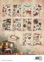 Studio Light Cottage Christmas Die-Cut Paper Pad sl-cc-dcpp485 wreath fireplace barn 