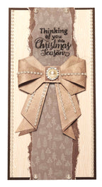 Studio Light Cottage Christmas Pattern Paper Pad sl-cc-ppp487 bow with pearls brown trim thinking of you card