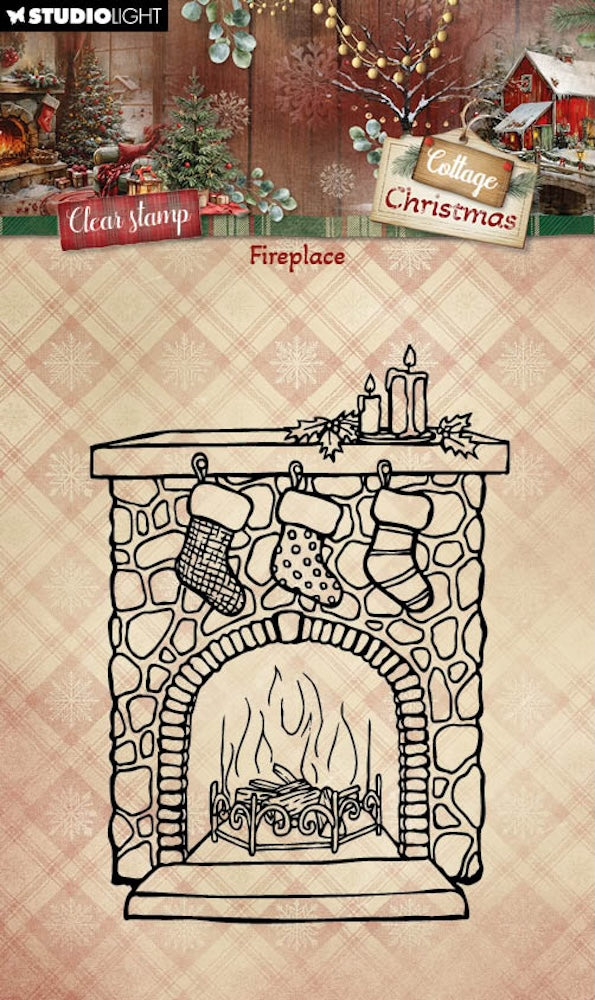 Studio Light Fireplace Cottage Christmas Clear Stamps sl-cc-stamp957