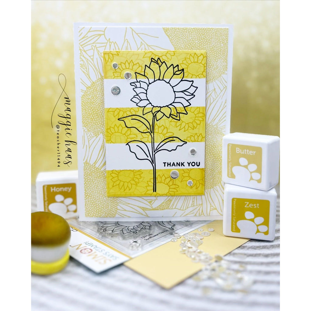 Simon Says Stamps and Dies Sunflower Dance set1054sd STAMPtember Thank You Card