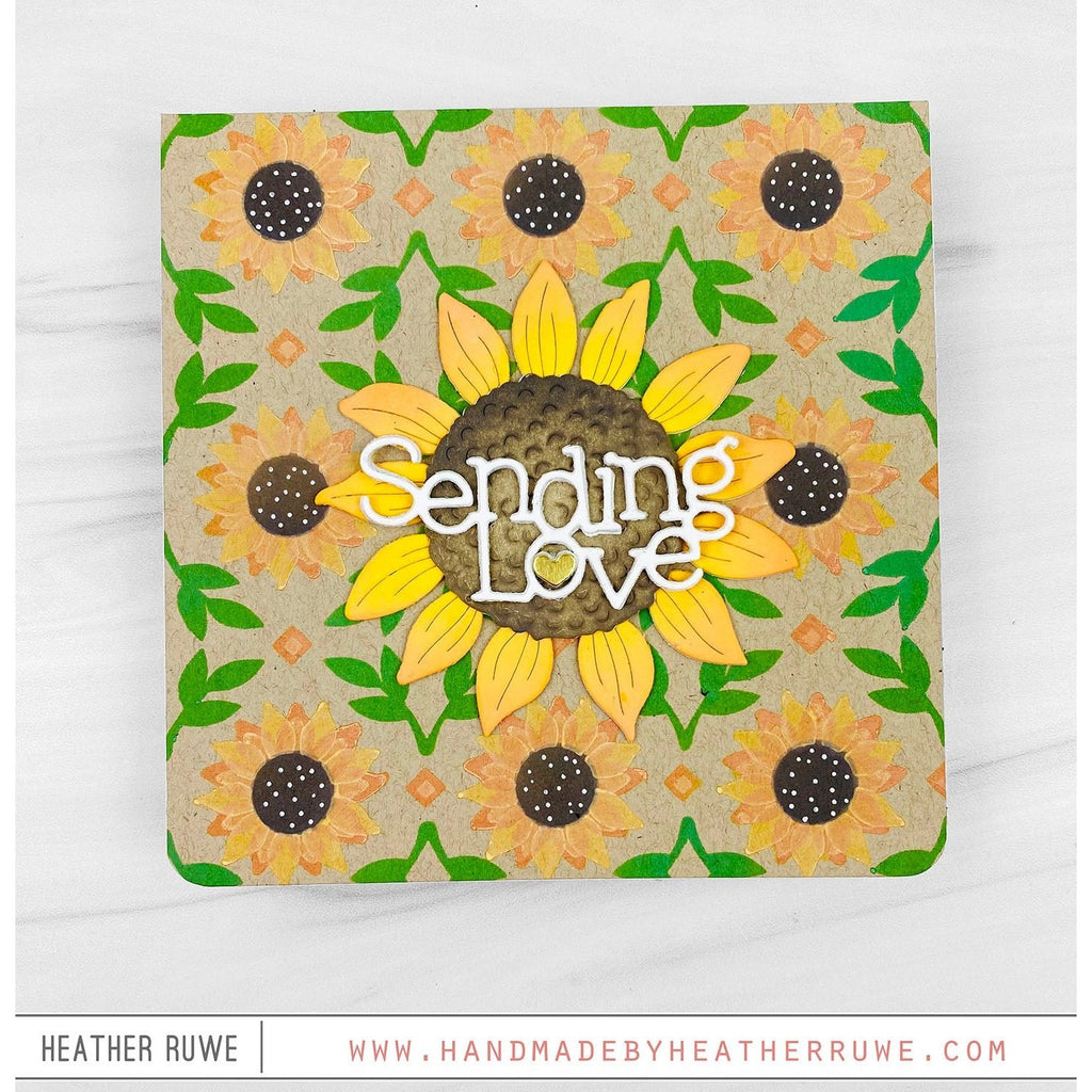 Simon Says Stamp Stencils Sunflower Pattern 1044st Cheering for You Love Card | color-code:ALT06