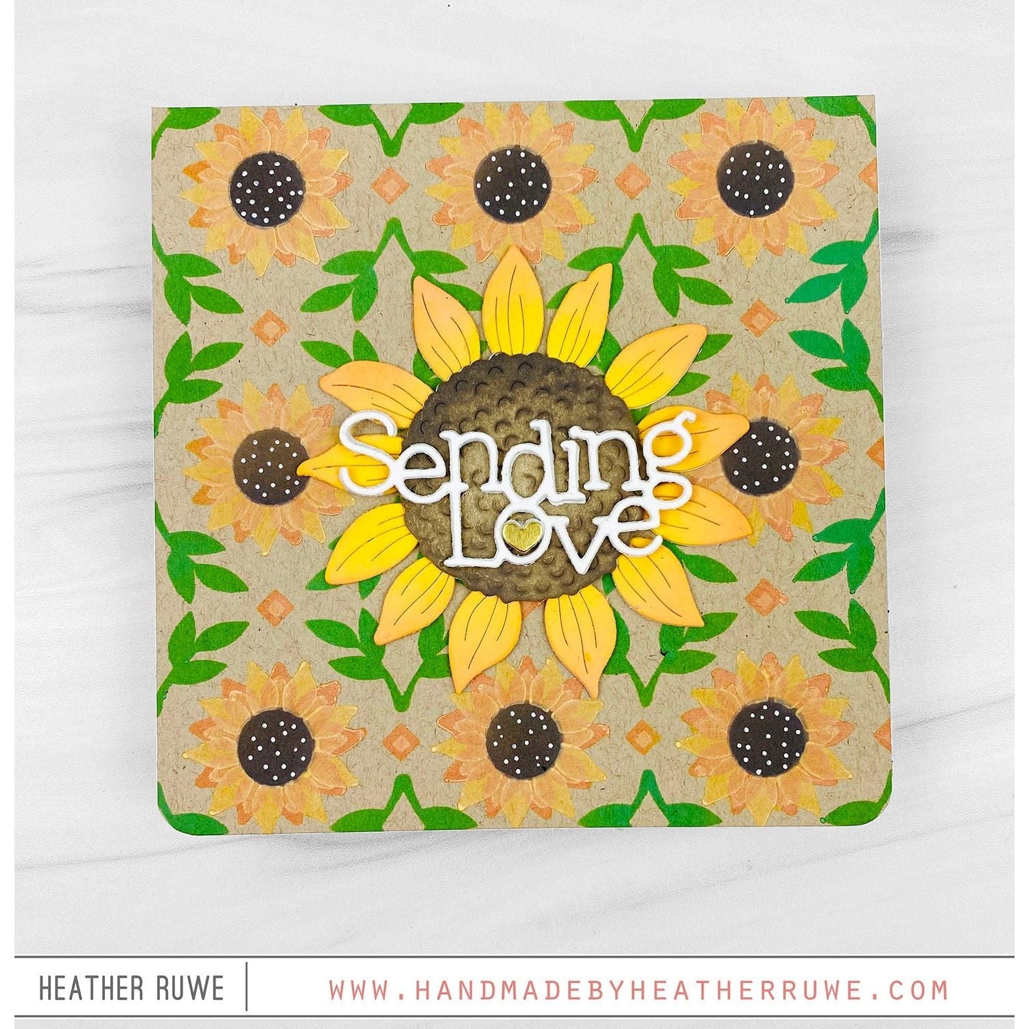 Simon Says Stamp Stencils Sunflower Pattern 1044st Cheering for You Love Card | color-code:ALT06