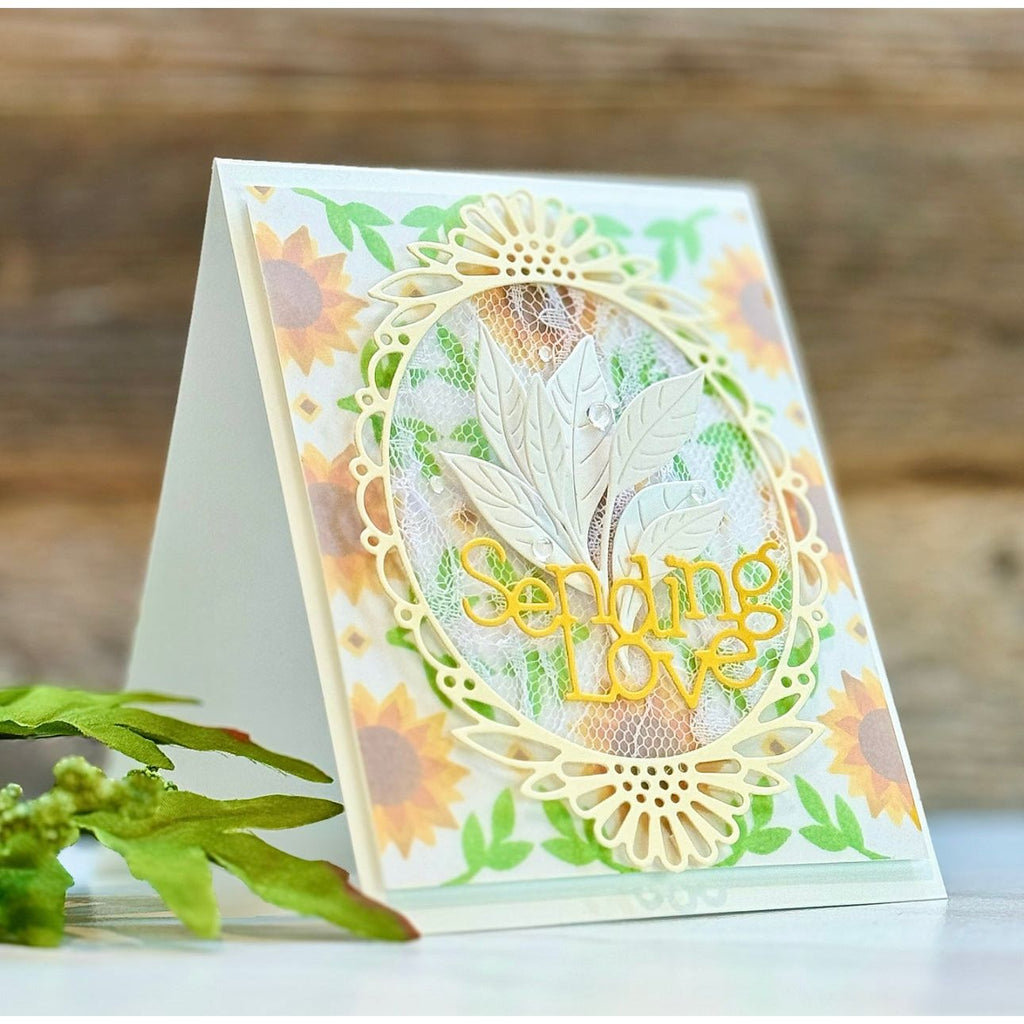 Simon Says Stamp Stencils Sunflower Pattern 1044st Cheering for You Love Card