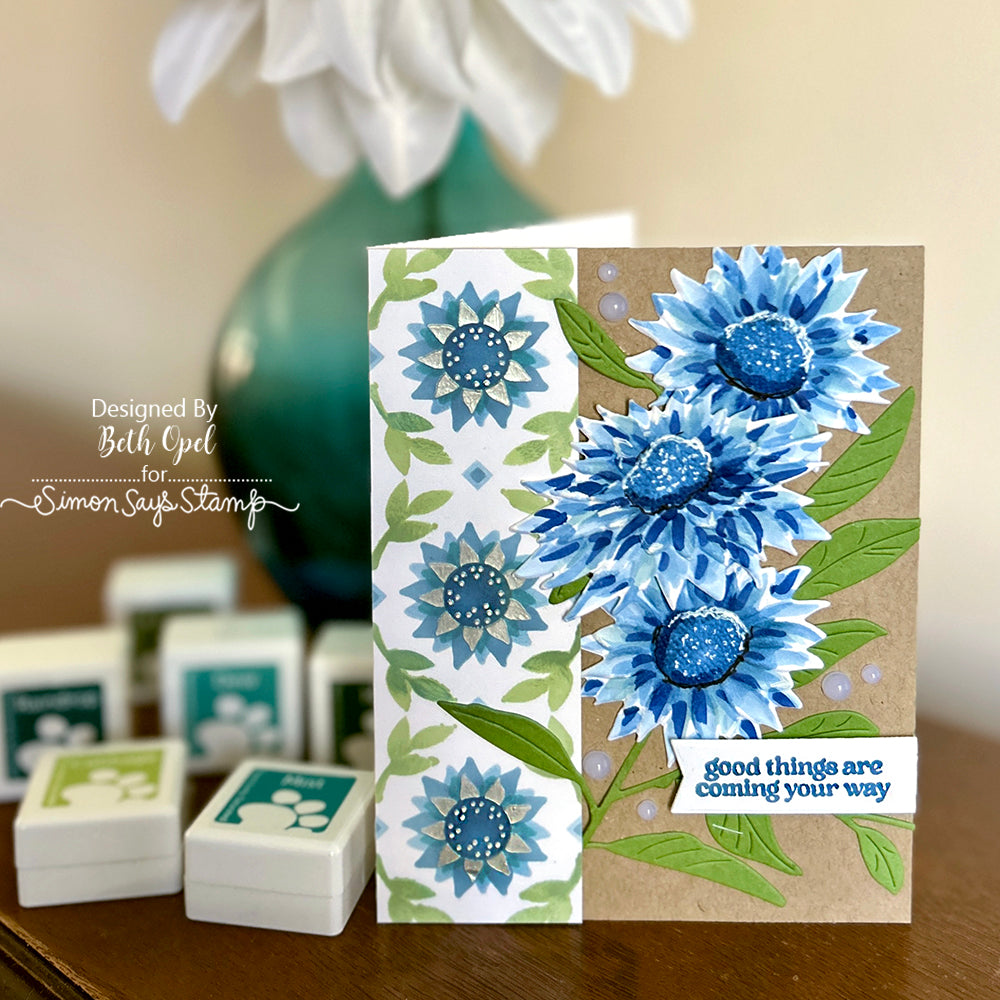 Simon Says Stamp Stencils Sunflower Pattern 1044st Cheering for You Encouragement Card