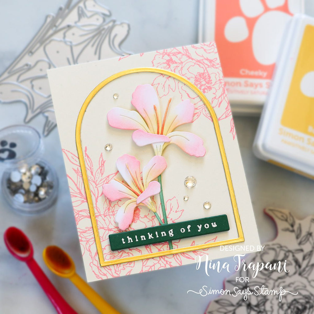 Tim Holtz Cling Rubber Stamps Floral Outline cms430 thinking of you | color-code:ALT01