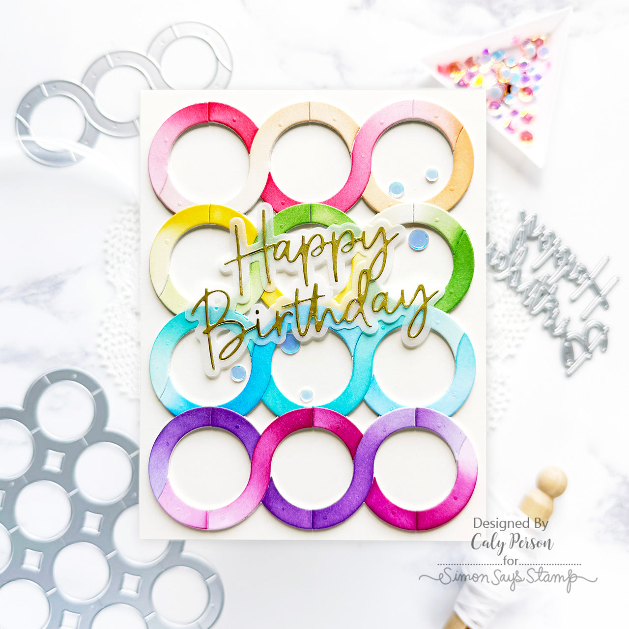Simon Says Stamp Embellishment Mix Sunrise 0825sr STAMPtember Birthday Card