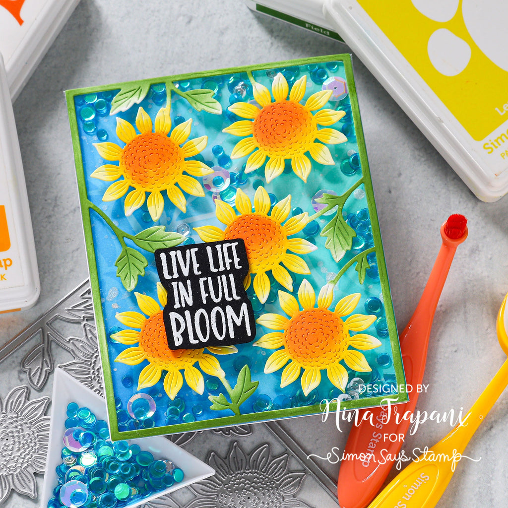 Simon Says Stamp Super Sunflower Plate Wafer Die s843 Just A Note Encouragement Card | color-code:ALT01