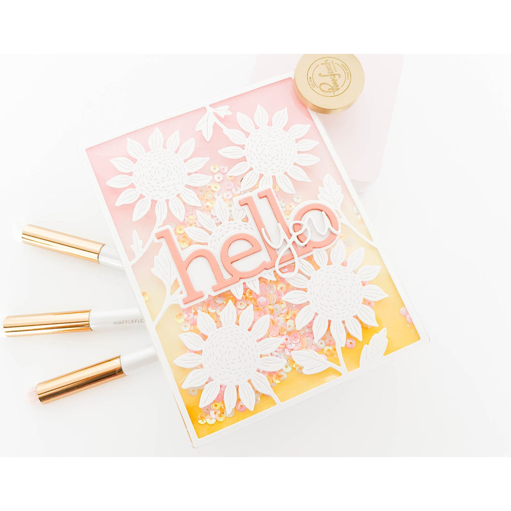 Simon Says Stamp Super Sunflower Plate Wafer Die s843 Just A Note Hello Card