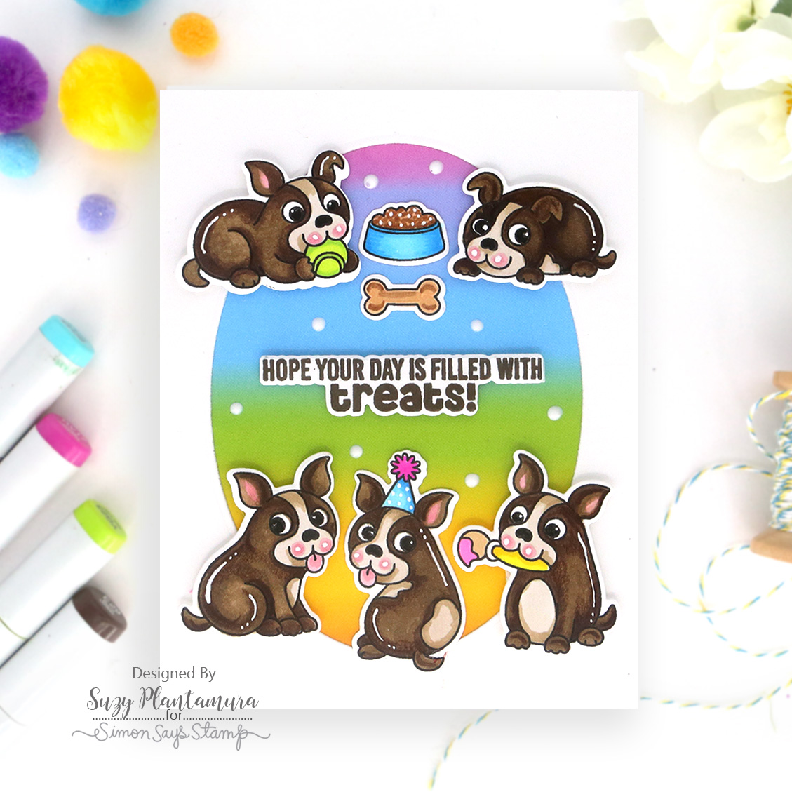 Simon Says Stamps and Dies Simon's Pawty set1027sp Birthday Card | color-code:ALT01