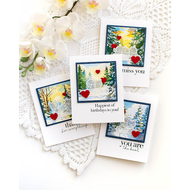 Simon Says Stamp Basic Shapes Squares Wafer Dies 1384sd DieCember Card Set | color-code:ALT03