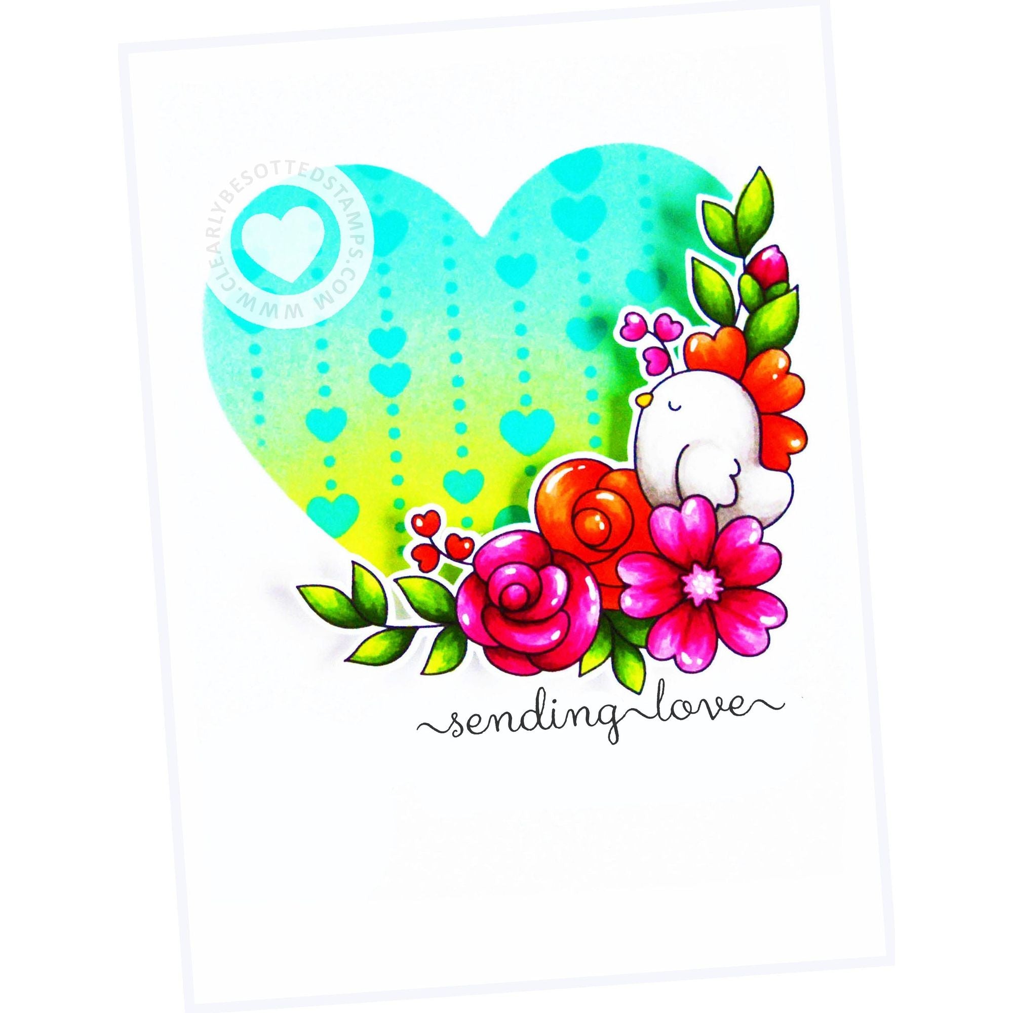Clearly Besotted SWEET LITTLE SENTIMENTS Clear Stamps sending love