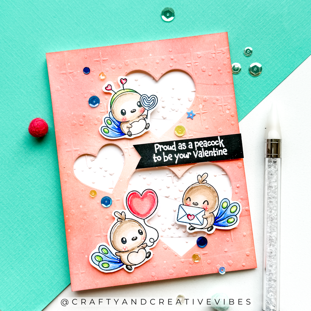 Simon Says Stamps and Dies Sweet Peacock set1145sp Heart to Heart