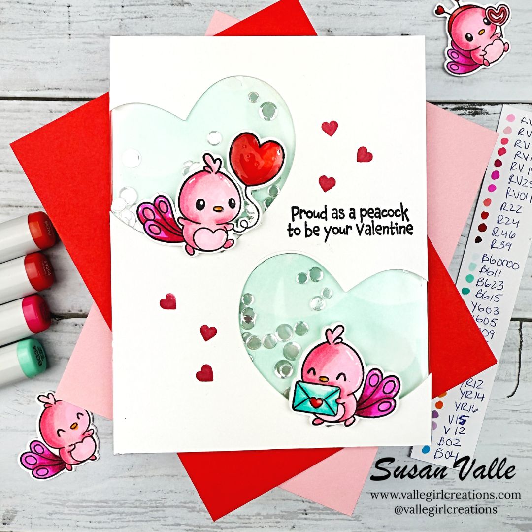 Simon Says Stamps and Dies Sweet Peacock set1145sp Heart to Heart