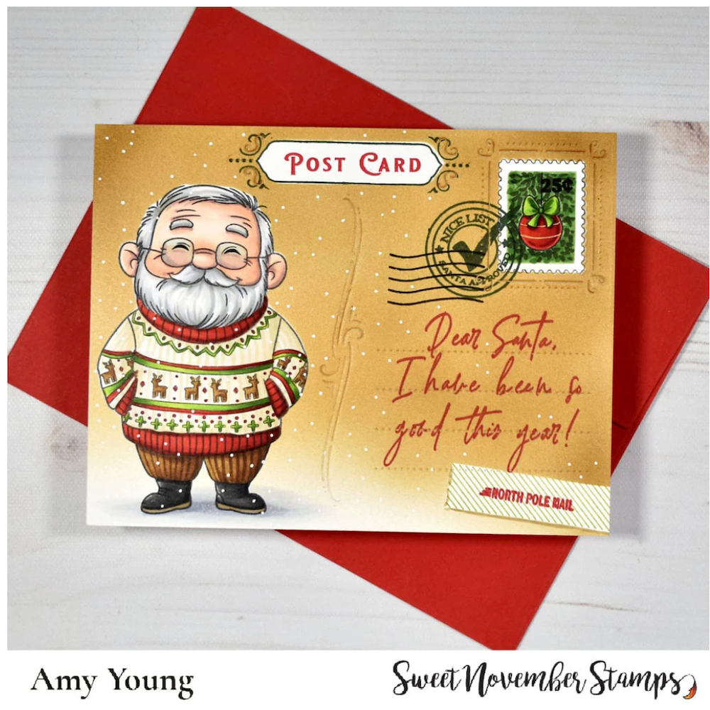 Sweet November Stamps Off Duty Santa and Reindeer Clear Stamp Set sns-od-wn-25 amy