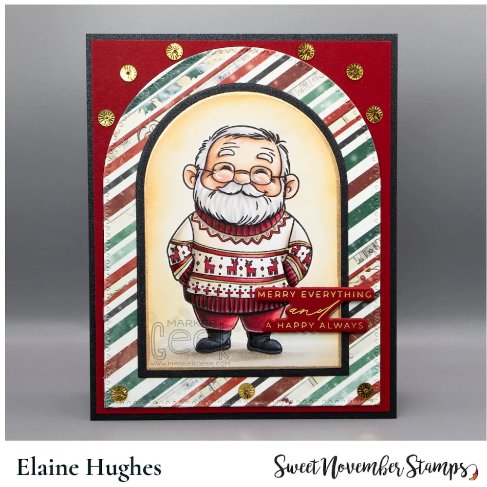 Sweet November Stamps Off Duty Santa and Reindeer Clear Stamp Set sns-od-wn-25 elaine