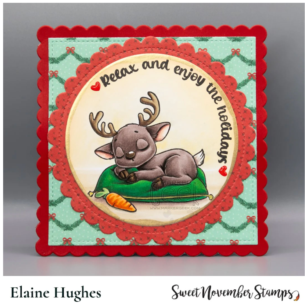 Sweet November Stamps Off Duty Santa and Reindeer Clear Stamp Set sns-od-wn-25 nap
