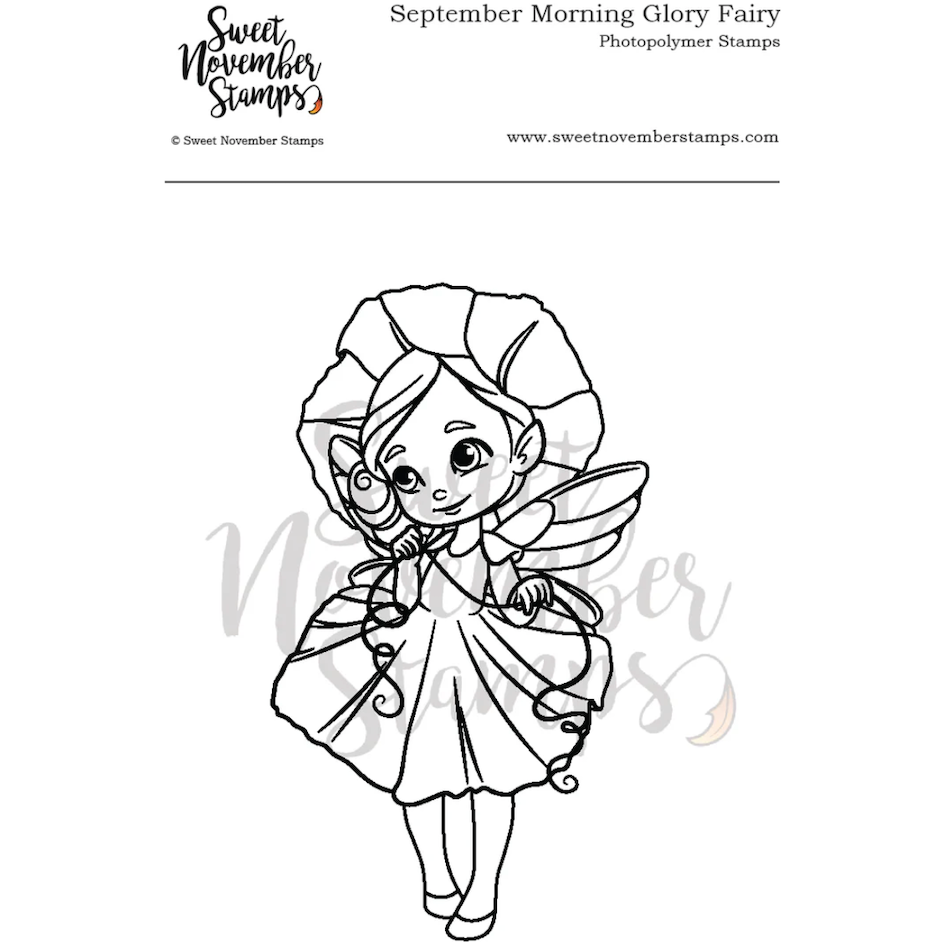 Sweet November Stamps September Morning Glory Fairy Clear Stamp Set sns-mf-sp-24*