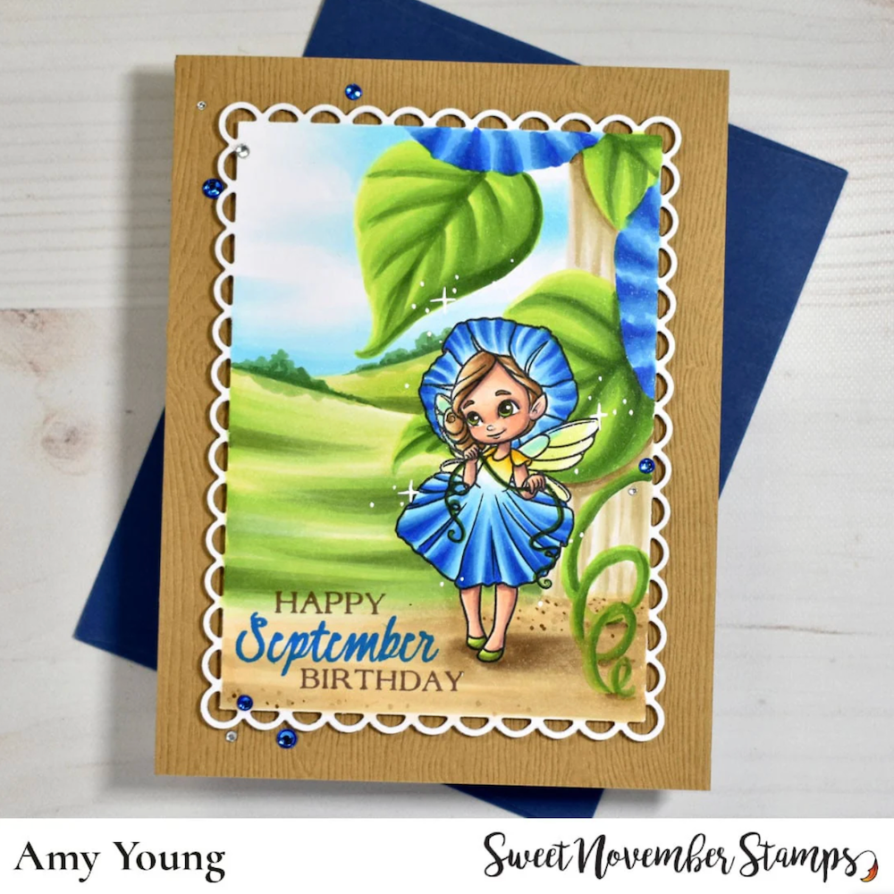 Sweet November Stamps September Morning Glory Fairy Clear Stamp Set sns-mf-sp-24*