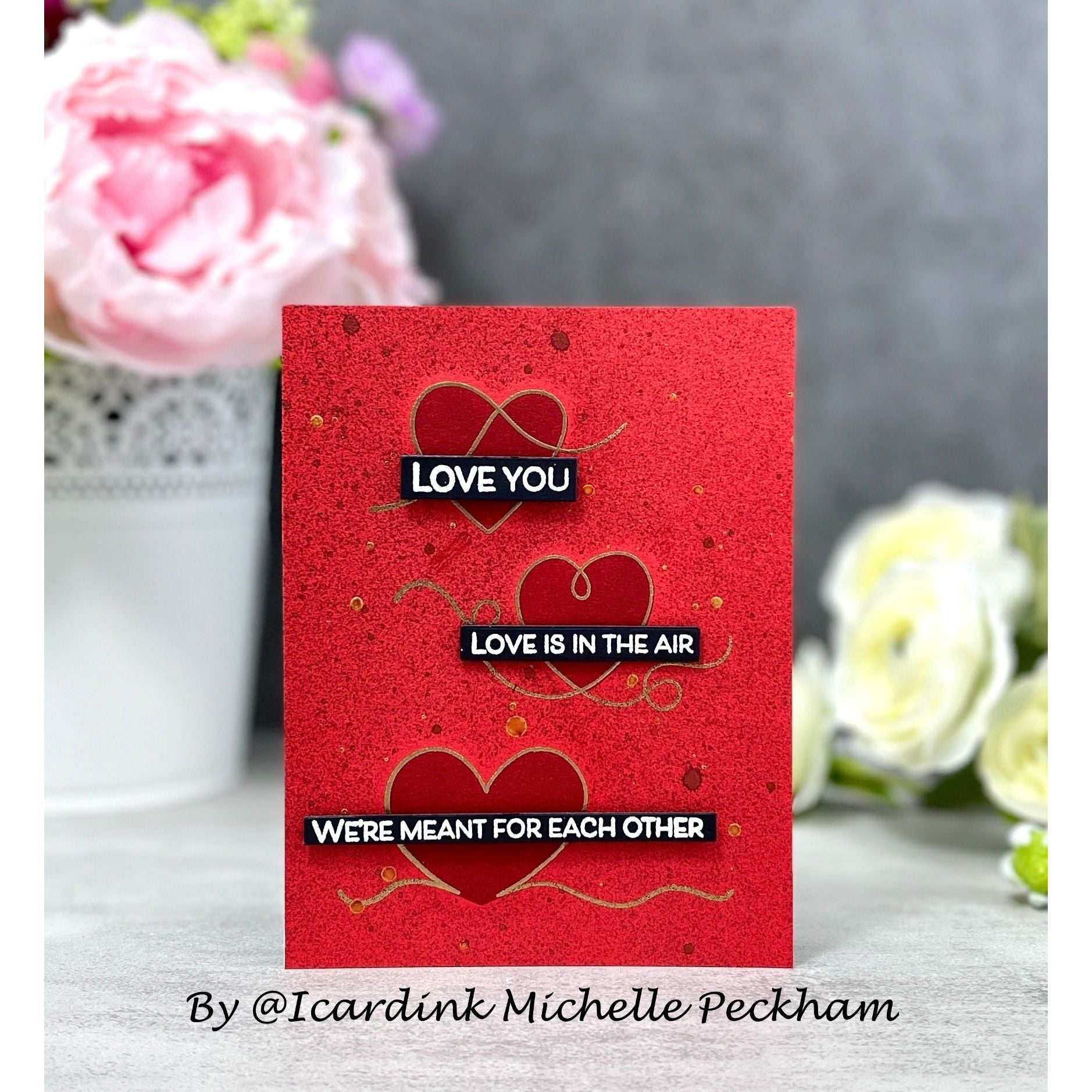 Simon Says Stamps and Dies Swirly Hearts set916sh To Be Loved Love Card