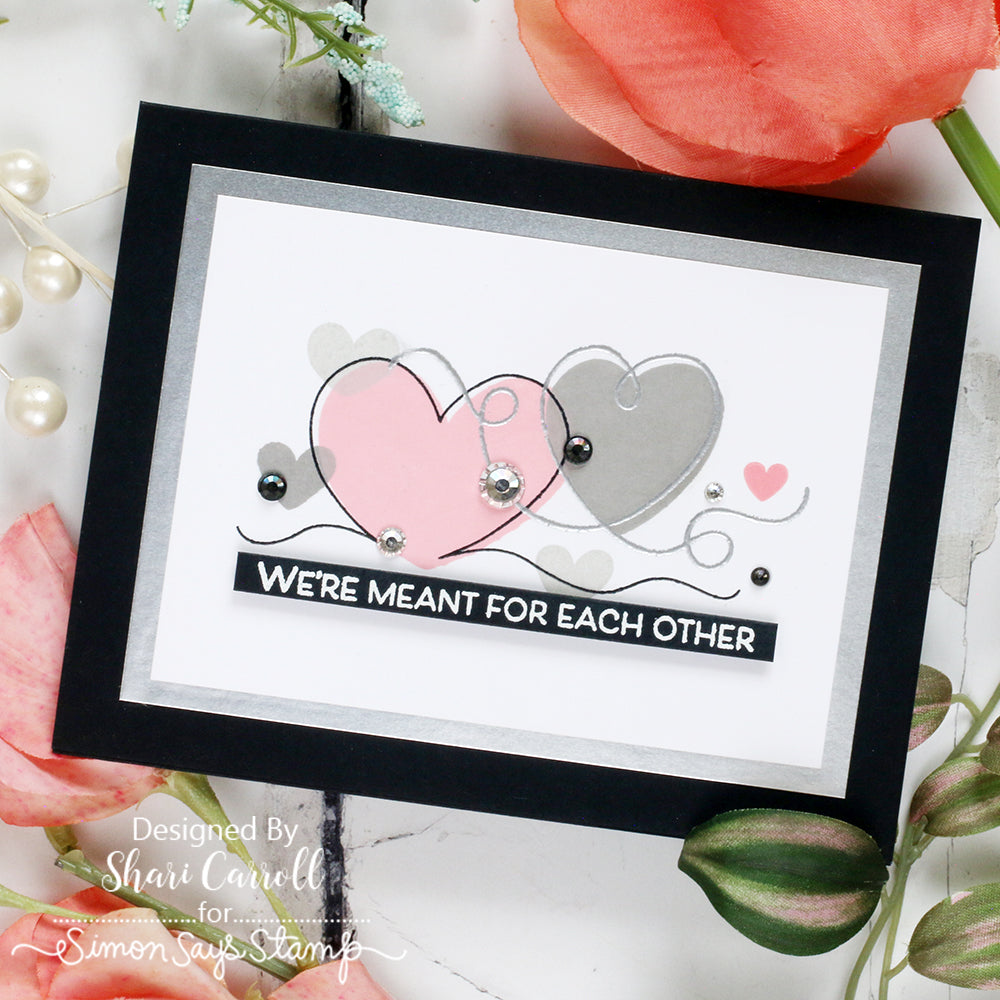 Simon Says Stamps and Dies Swirly Hearts set916sh To Be Loved Love Card