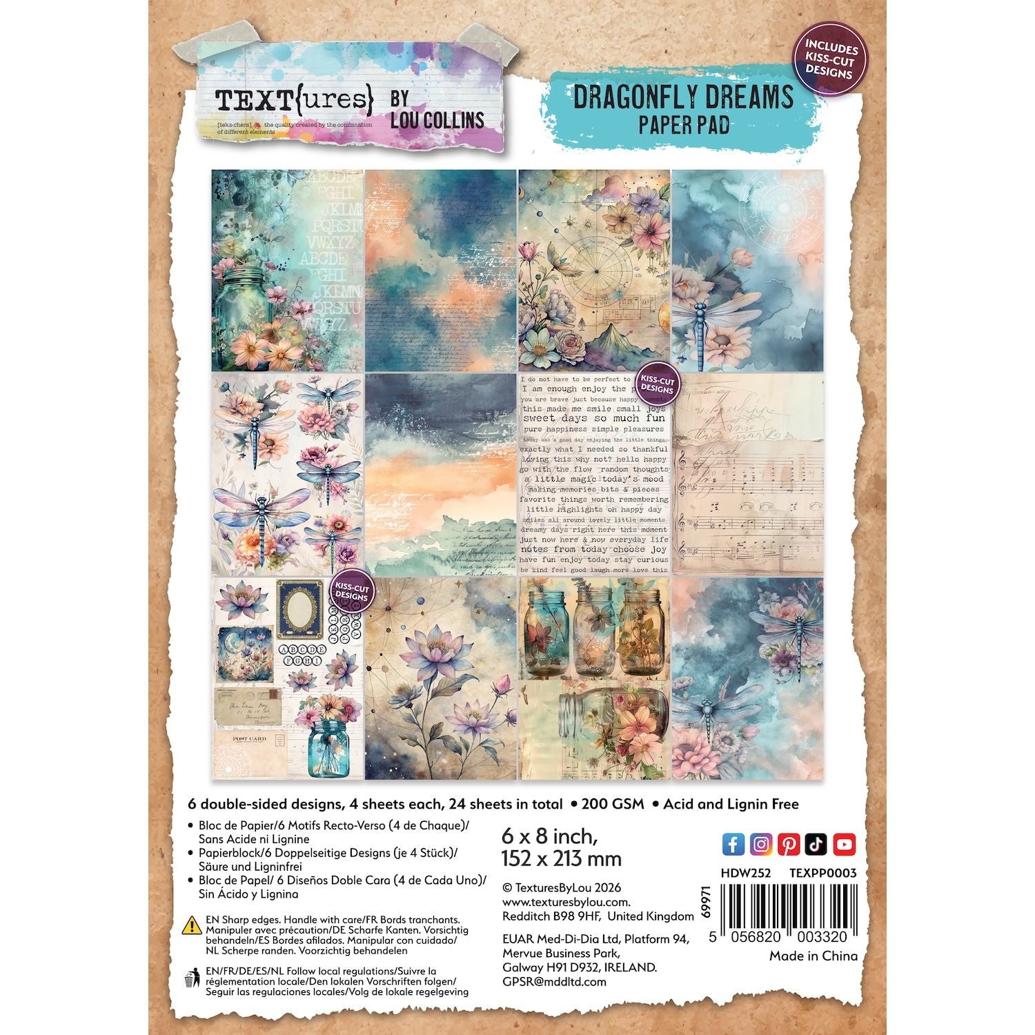TEXT{ures} Dragonfly Dreams 6x8 Paper Pad texpp0003
